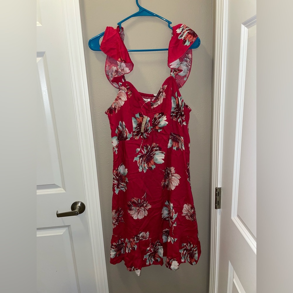 Floral dress off the shoulder